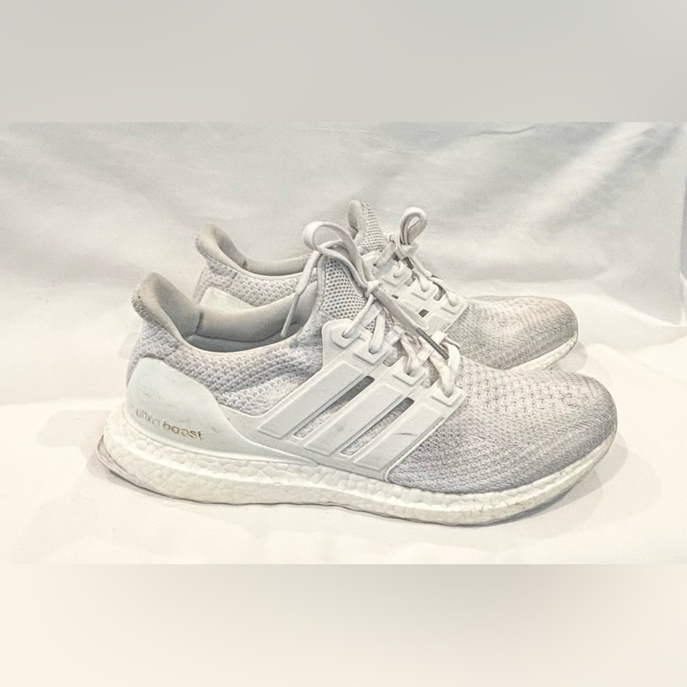Adidas Ultra Boost Gray and White Running Shoes
